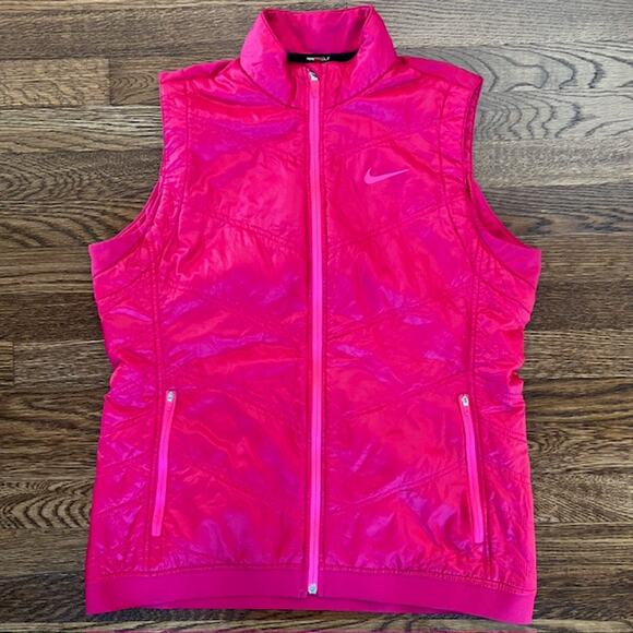 Nike Golf Softshell Vest Jacket Womens XL Full Zip Pockets Pink - Picture 1 of 7